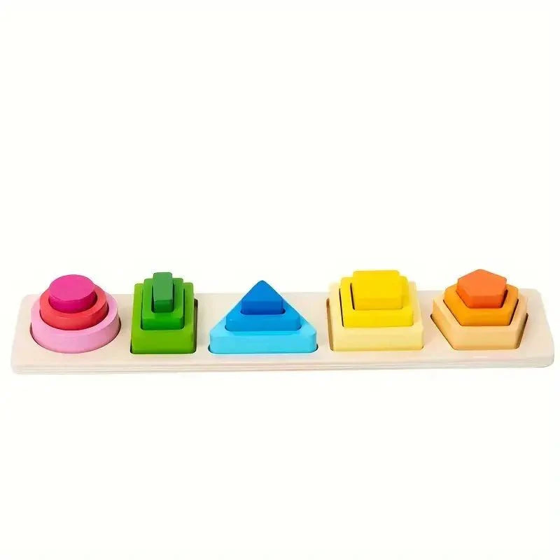 Wooden Sorting And Stacking Toys, Shapes stacker, Color Recognition Shape Sorting Gifts