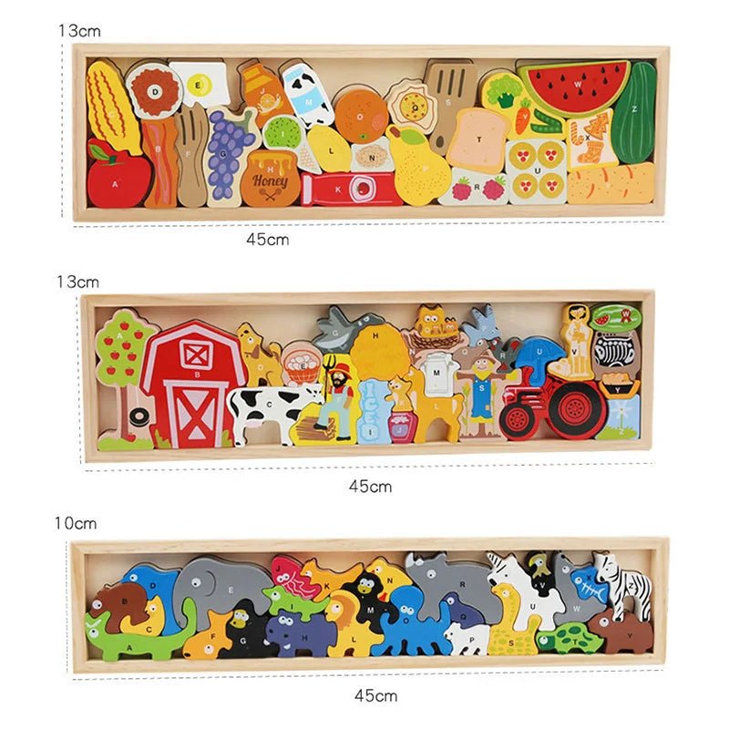 Wooden Stacking Toys Animals Blocks and Puzzles Toddlers Montessori Educational