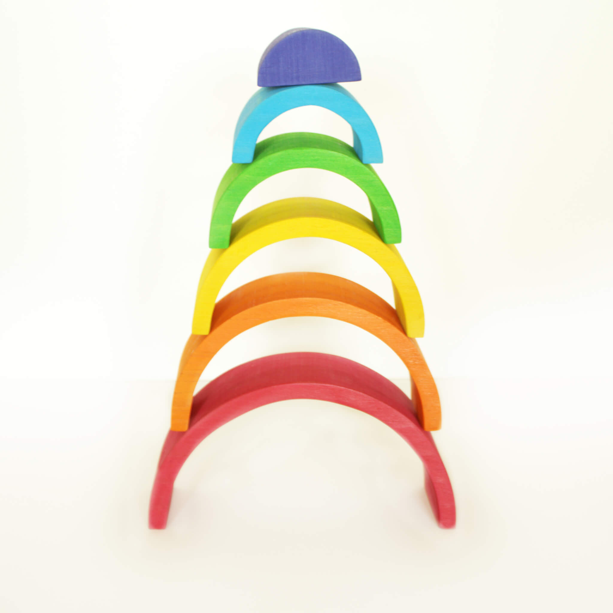 Jouet en bois Fidtoy Rainbow Stacker pour tout-petits avec 6 arches