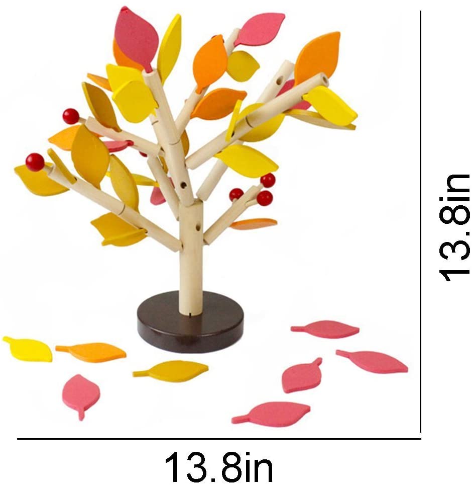 Montessori Inserting Leaves 3D Tree Blocks - Montessori Educational Toys