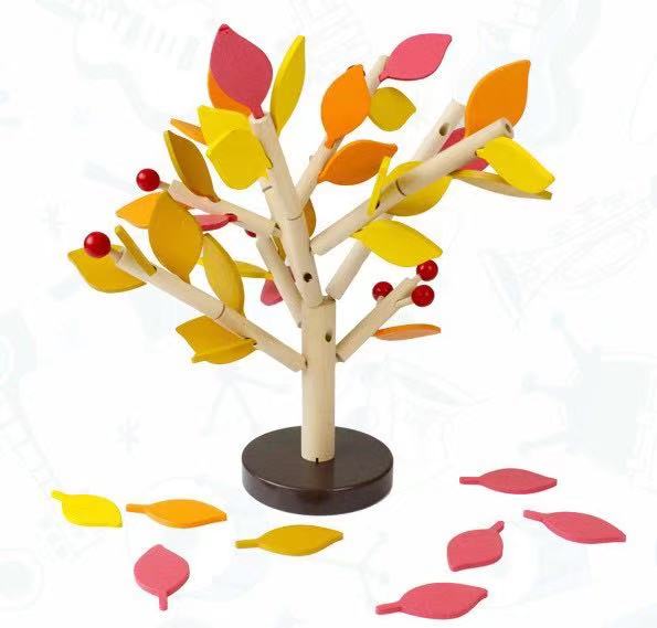 Montessori Inserting Leaves 3D Tree Blocks - Montessori Educational Toys