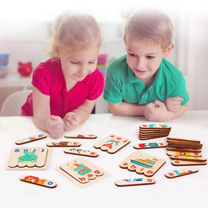 Wooden Spelling Picture Puzzle - Best alphabet learning toys