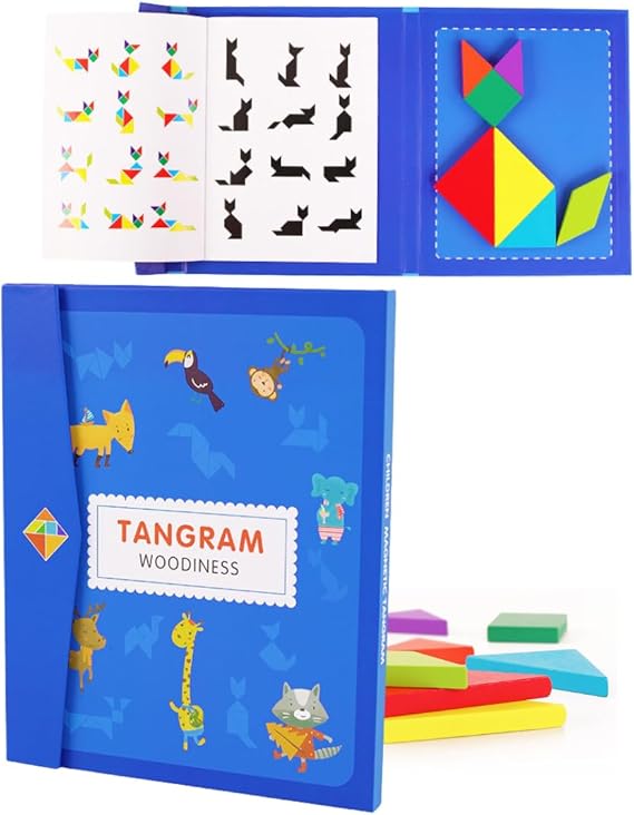 Wooden Magnetic Tangram Shapes Puzzle