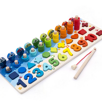 Juguete de aprendizaje Montessori Fidtoy 7 en 1 con tablero de emparejamiento de tráfico