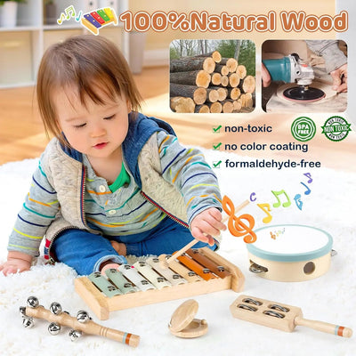 Wooden Music Set for Toddlers - Rhythm & Sound Exploration