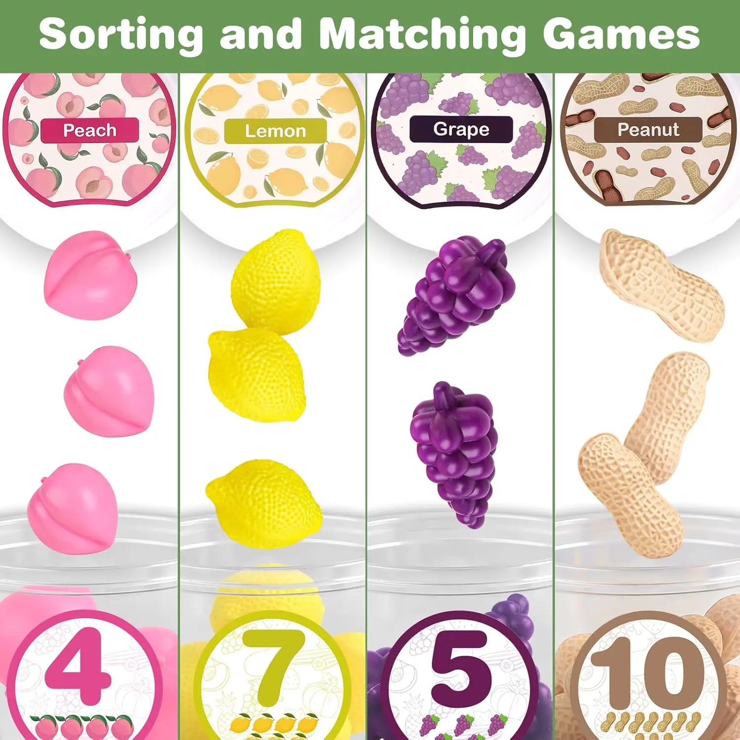 Montessori Color Sorting Toy for Kids | Educational Play Food Set