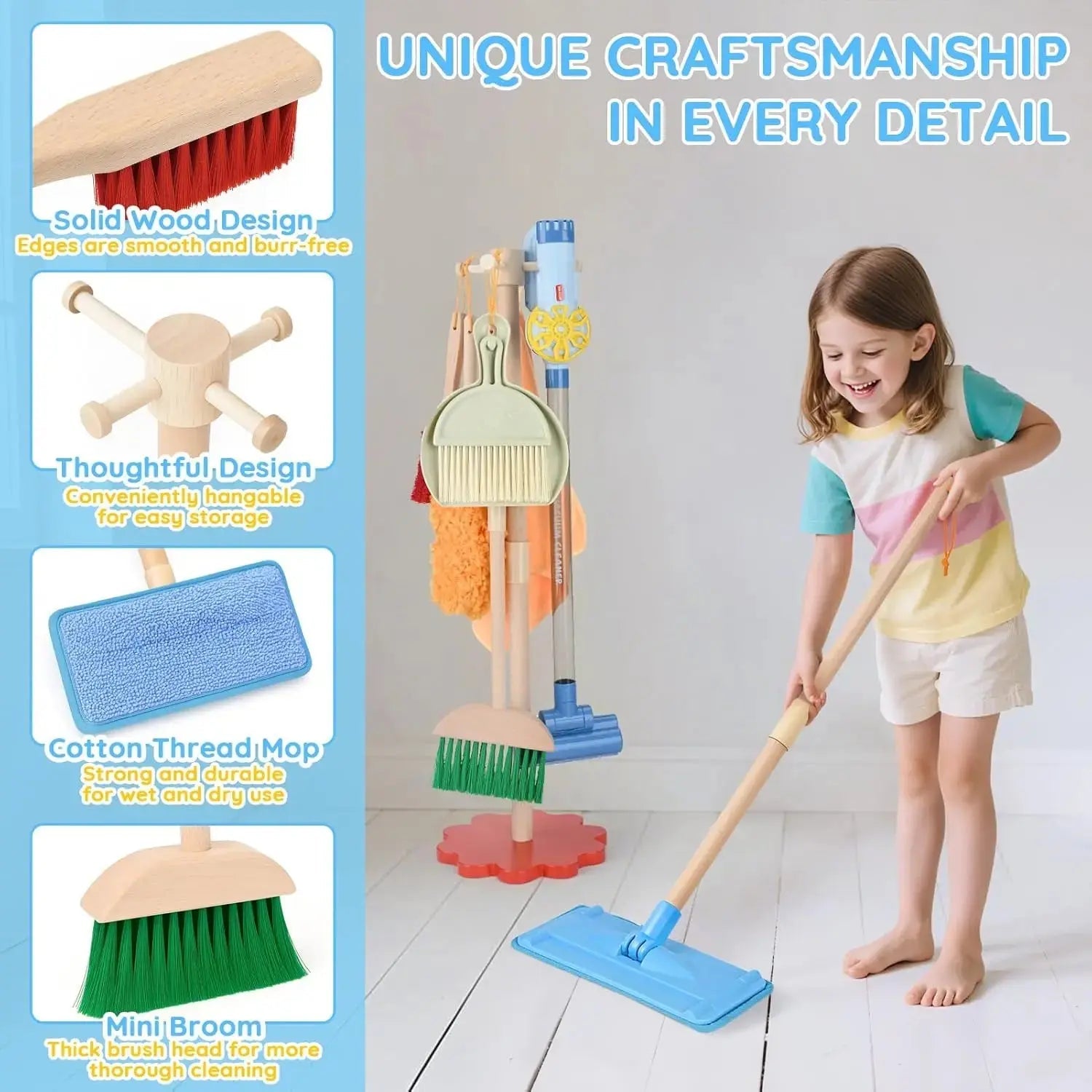 Véritable aspirateur fonctionnel pour le jeu de nettoyage des enfants