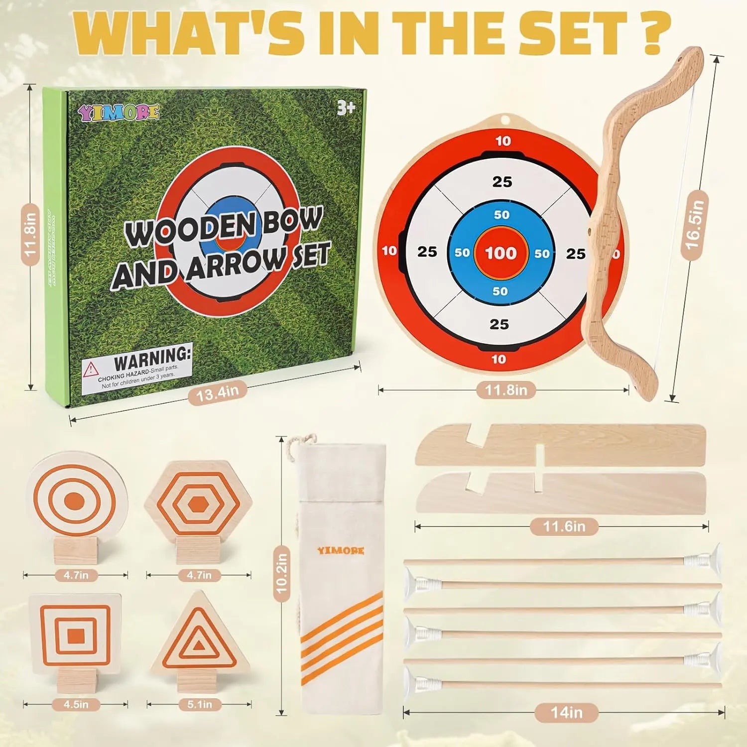 Wooden Bow and Arrow Set for Kids