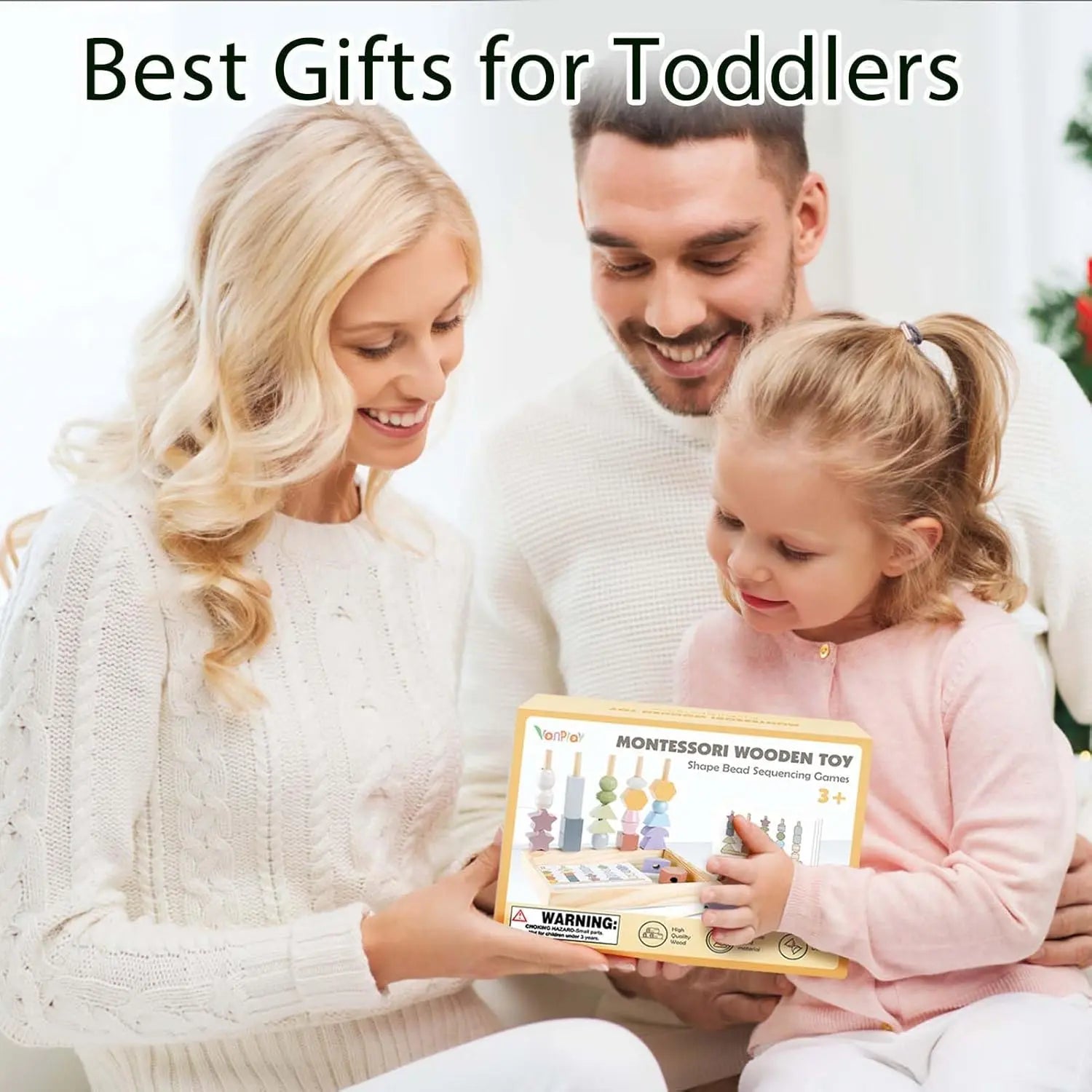 Jouet en bois Fidtoy pour tout-petits - Formes et couleurs assorties, empilage et enfilage - Jouet éducatif