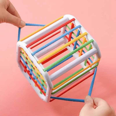 Fidtoy Baby Shape Sorter Cube Toy Montessori Sensory Sorting Box for Toddlers Fine Motor Skills Learning Toy Early Development Travel Quiet Toy Gift