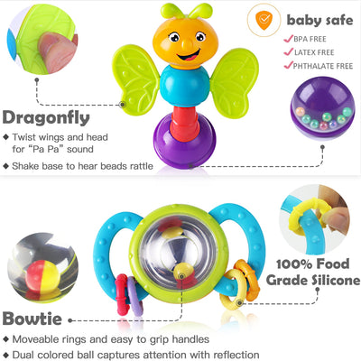 Fidtoy 10 PC Baby Rattle and Teether Set