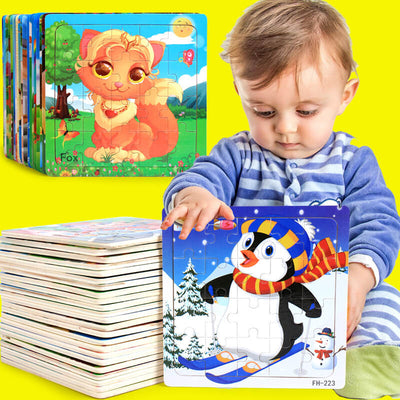 Fidtoy Wooden Cartoon Puzzle 20 Piece Educational Toy for Kids