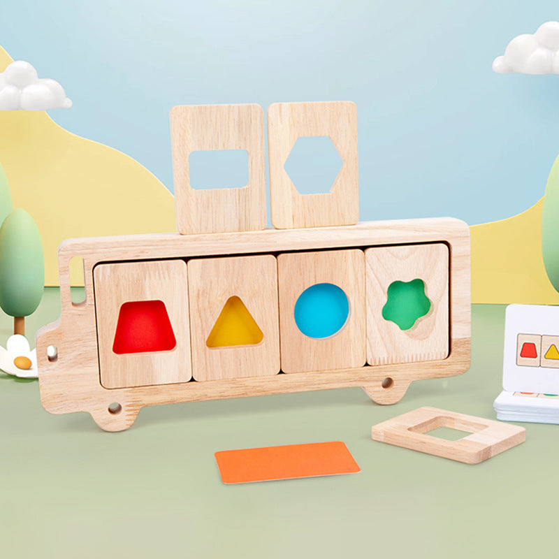 Fidtoy Wooden Shape and Number Learning Board – Montessori Toy for Toddlers 0-3