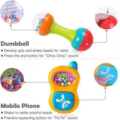 Fidtoy 10 PC Baby Rattle and Teether Set