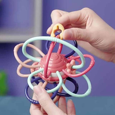 Fidtoy Baby Teething Toy for Newborns & Toddlers | Sensory Development & Fine Motor Skill | BPA-Free Quiet Play & Travel
