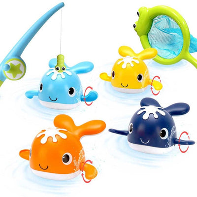 Fidtoy Jouet de Bain Bébé Kit de Pêche Magnétique Baleine Jeu d'Eau