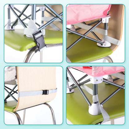 Travel-Friendly Baby Booster Seat -Portable Folding Chair with High Stability and Non-Slip Pads, ideal for Beach Outings, Outdoor Adventures, and Mealtime. Lightweight and Compact Design for Infants and Toddlers