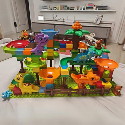 Blocs de construction Parc d'attractions à billes dinosaures 135 pièces