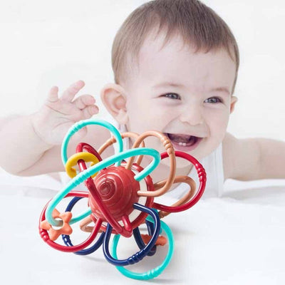 Fidtoy Baby Teething Toy for Newborns & Toddlers | Sensory Development & Fine Motor Skill | BPA-Free Quiet Play & Travel