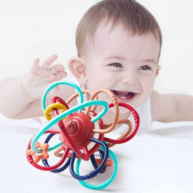 Fidtoy Baby Teething Toy for Newborns & Toddlers | Sensory Development & Fine Motor Skill | BPA-Free Quiet Play & Travel