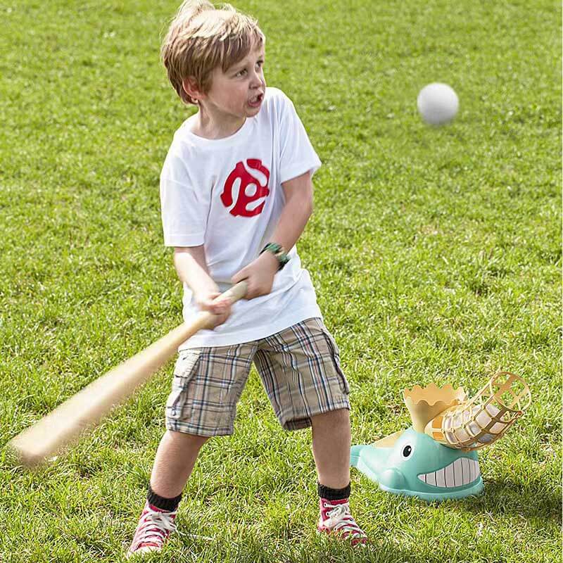Fidtoy Catapult Baseball Set | Adjustable Kids Baseball Toy with Foot-Operated Launcher