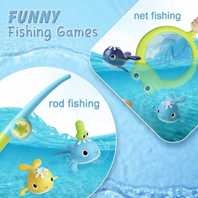 Fidtoy Jouet de Bain Bébé Kit de Pêche Magnétique Baleine Jeu d'Eau