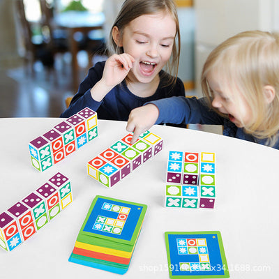 Fidtoy Puzzle Board Game for Kids Brain Development Matching Blocks Game for 3+ Year Olds Family Game Night Logic Thinking Training Toy