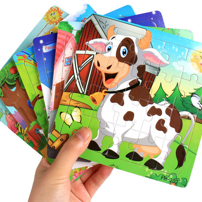 Fidtoy Wooden Cartoon Puzzle 20 Piece Educational Toy for Kids