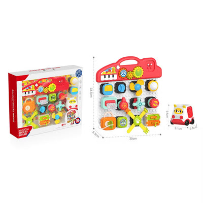Fidtoy Multifunctional Early Education Busy Learning Activity Blocks Board Musical Sensory Toy for Toddlers Age 1+