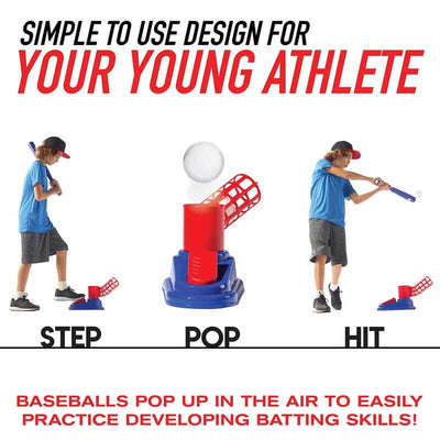 Fidtoy Catapult Baseball Set | Adjustable Kids Baseball Toy with Foot-Operated Launcher