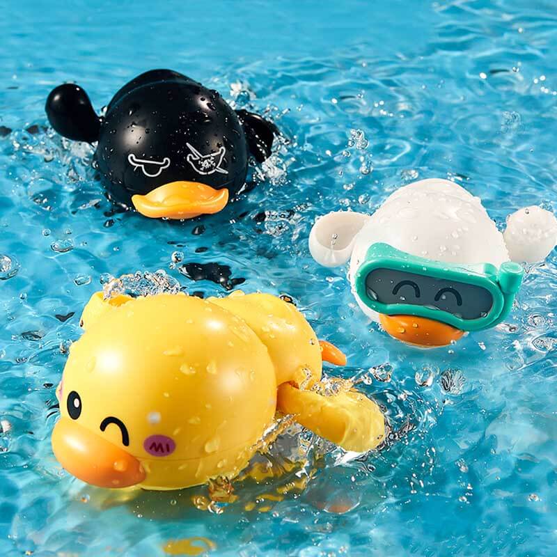 Fidtoy Wind-Up Swimming Duck Bath Toys – 3-Pack Toddler Bath Fun