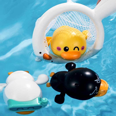Fidtoy Wind-Up Swimming Duck Bath Toys – 3-Pack Toddler Bath Fun