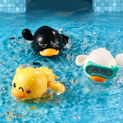 Fidtoy Wind-Up Swimming Duck Bath Toys – 3-Pack Toddler Bath Fun