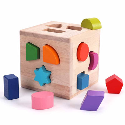 Fidtoy Voiture en bois à trier les formes, jouet Montessori pour les tout-petits