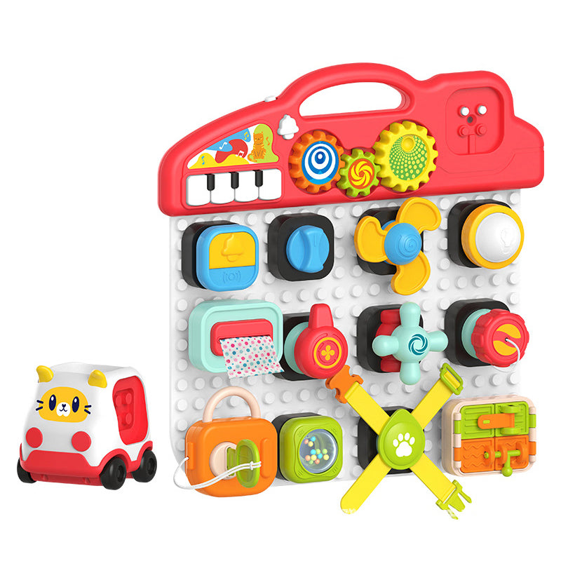 Fidtoy Multifunctional Early Education Busy Learning Activity Blocks Board Musical Sensory Toy for Toddlers Age 1+