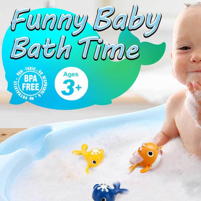 Fidtoy Jouet de Bain Bébé Kit de Pêche Magnétique Baleine Jeu d'Eau