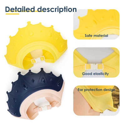 Fidtoy Baby Shower Cap for Toddlers – Adjustable Crown Visor Bath Hat for Eyes & Ears Protection, Bath & Swimming Fun
