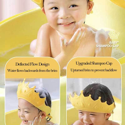 Fidtoy Baby Shower Cap for Toddlers – Adjustable Crown Visor Bath Hat for Eyes & Ears Protection, Bath & Swimming Fun