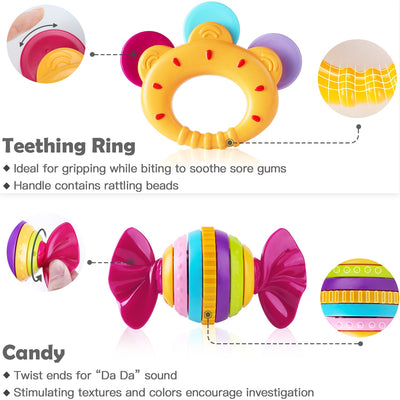 Fidtoy 10 PC Baby Rattle and Teether Set