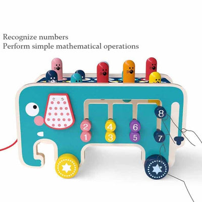 Fidtoy Jouet d'activité marteau en bois 5-en-1 pour tout-petits | Coordination œil-main et capacités cognitives