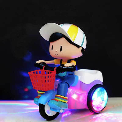 Fidtoy Electric Stunt Tricycle Toy with Lights Music for Kids
