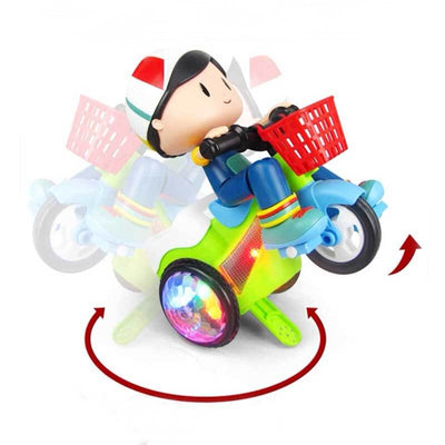 Fidtoy Electric Stunt Tricycle Toy with Lights Music for Kids