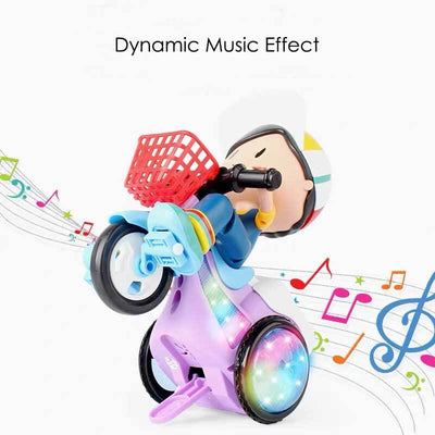 Fidtoy Electric Stunt Tricycle Toy with Lights Music for Kids