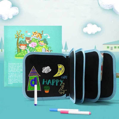 Fidtoy Reusable Doodle Coloring Book Mess Free Drawing Toy for Kids