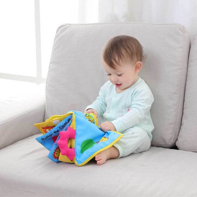 Fidtoy Sensory Fabric Book for Toddlers 3-36 Months – Interactive Cloth Learning Book for Early Cognitive and Fine Motor Skills