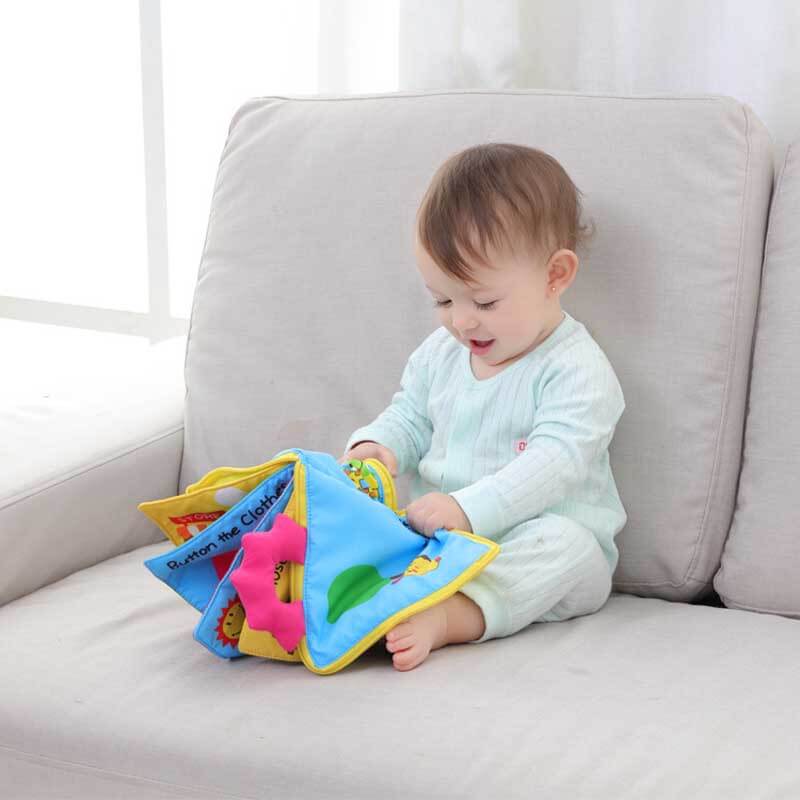 Fidtoy Sensory Fabric Book for Toddlers 3-36 Months – Interactive Cloth Learning Book for Early Cognitive and Fine Motor Skills