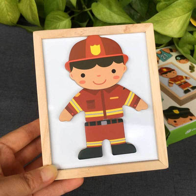 Fidtoy Puzle Magnético de Madera para Vestir y Juegos de Rol para Niños