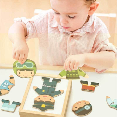Fidtoy Puzle Magnético de Madera para Vestir y Juegos de Rol para Niños
