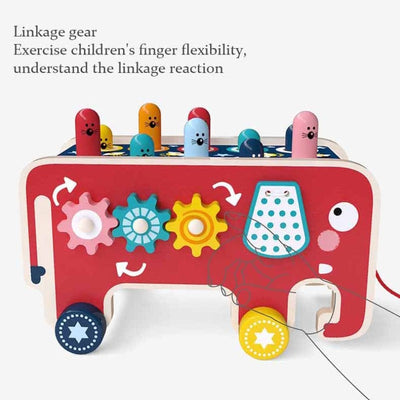 Fidtoy Jouet d'activité marteau en bois 5-en-1 pour tout-petits | Coordination œil-main et capacités cognitives