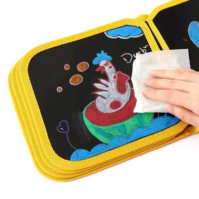 Fidtoy Reusable Doodle Coloring Book Mess Free Drawing Toy for Kids